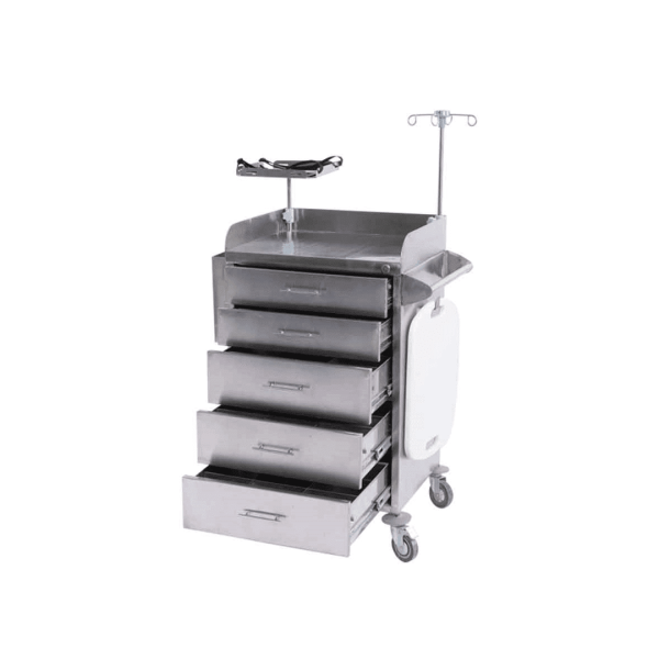 Emergency Crash Cart Stainless Steel Hospi Care MLT-12
