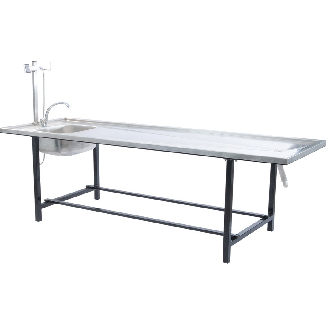 Hospi Care MLM-11 stainless steel autopsy table with basin and mixer