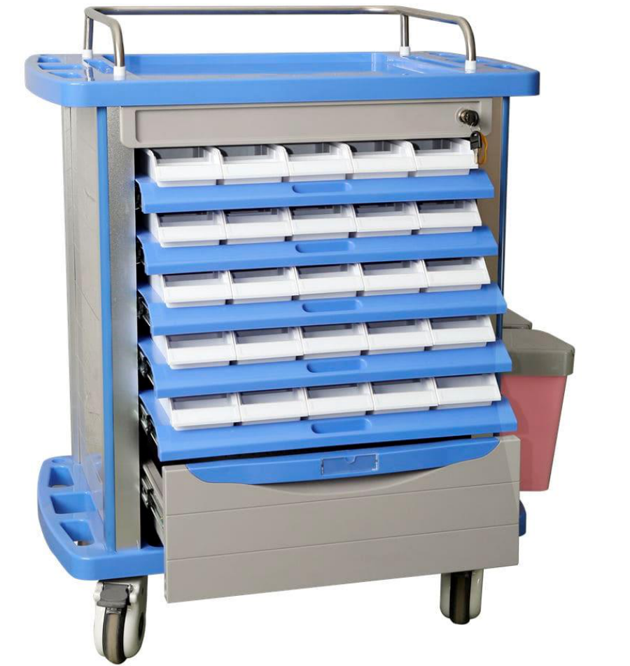 JONCN MT-75001A medicine trolley with 4 drawers