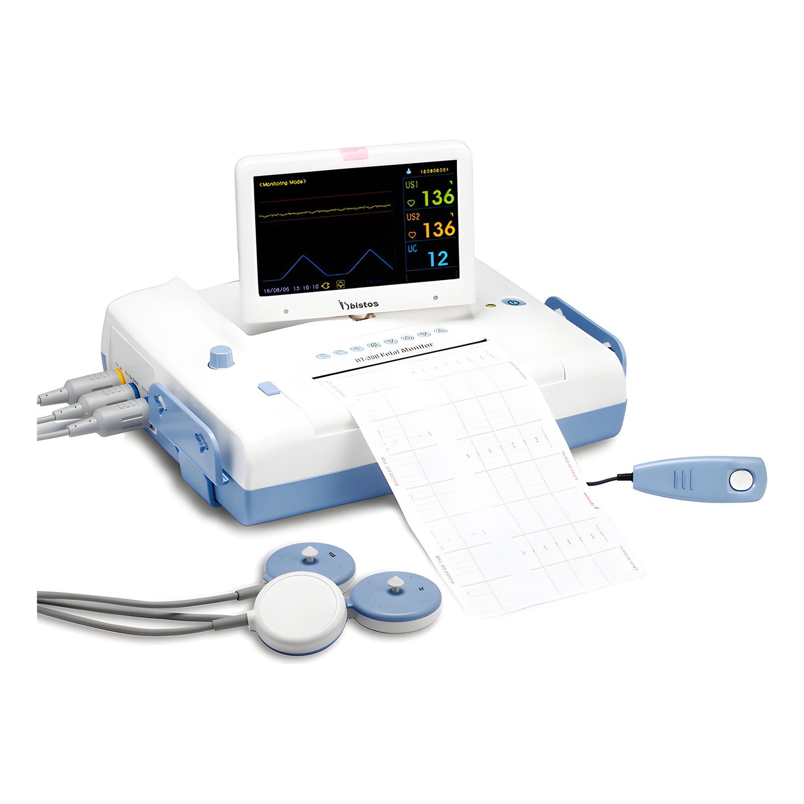 bistos-bt-350-fetal-monitor-with-battery-hd جهاز مراقبة نبض الجنين و انقباض الرحم بطارية Single & Twins) BT350)
