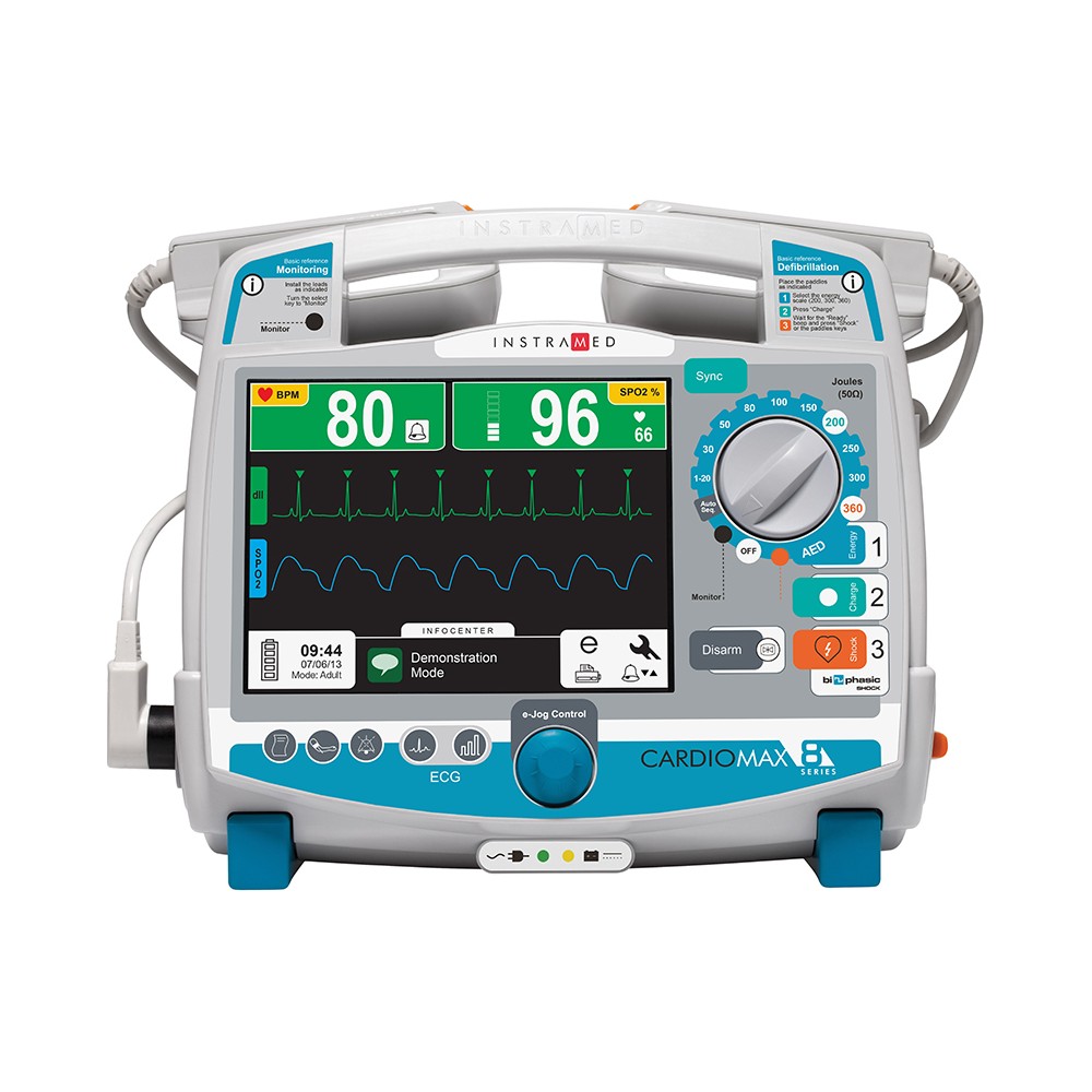 جهاز صدمات القلب ثنائي الطور بمونيتور Instramed Cardiomax