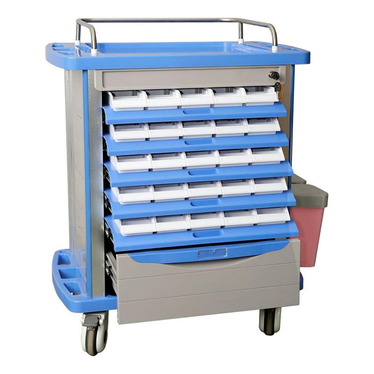 JONCN MT-75001A medicine trolley with 4 drawers