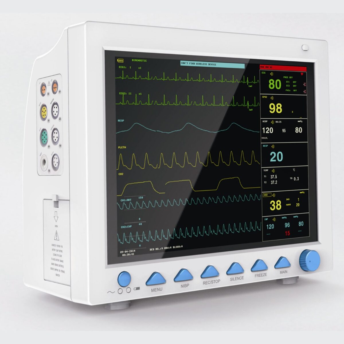 مونيتور مريض CONTEC CMS8000 بـ 7 وظائف مع IBP وEtCO2 وشاشة 12.1 بوصة